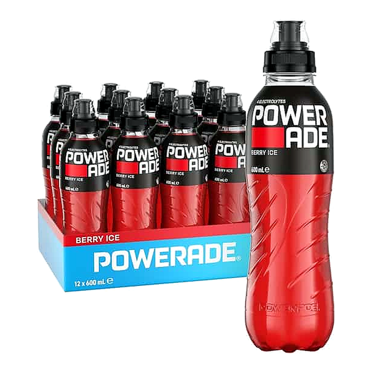 Powerade Berry Ice Sports Drink Sipper Cap (600 ml x 12 pk)