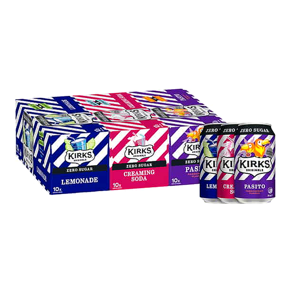 Kirks Mixed Flavour Sugar Free Soft Drink (375 ml x 30 pk)