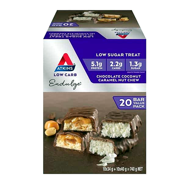 Atkins Endulge Chocolate, Coconut & Caramel Nut Bars (740 g x 20 pk)