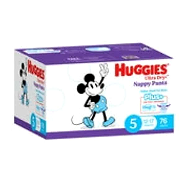 Huggies Boys Ultra Dry Nappy Pants Plus Size 5 Walker (76 pk)