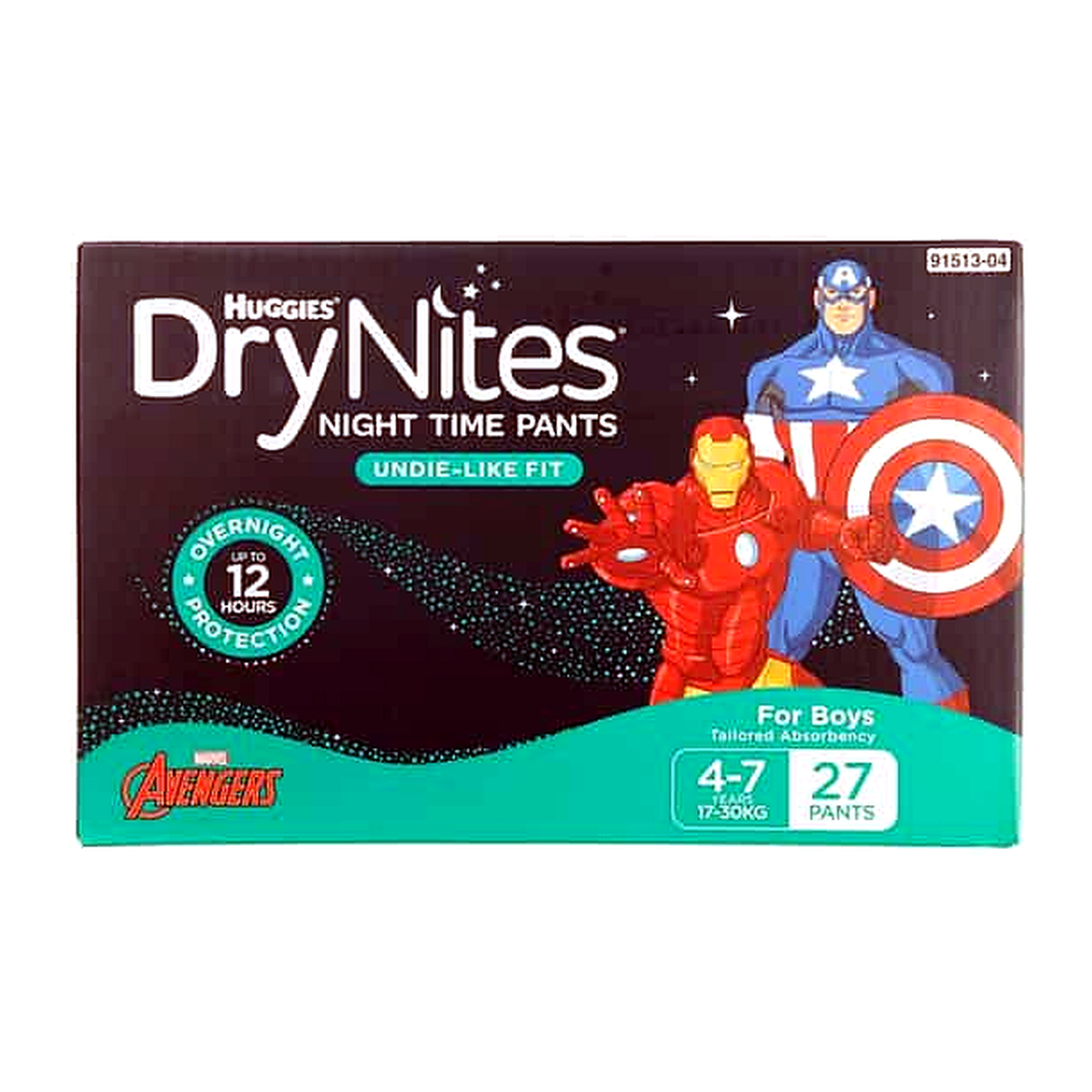 Huggies DryNites Night Time 4-7 Years Pants (27 pk)