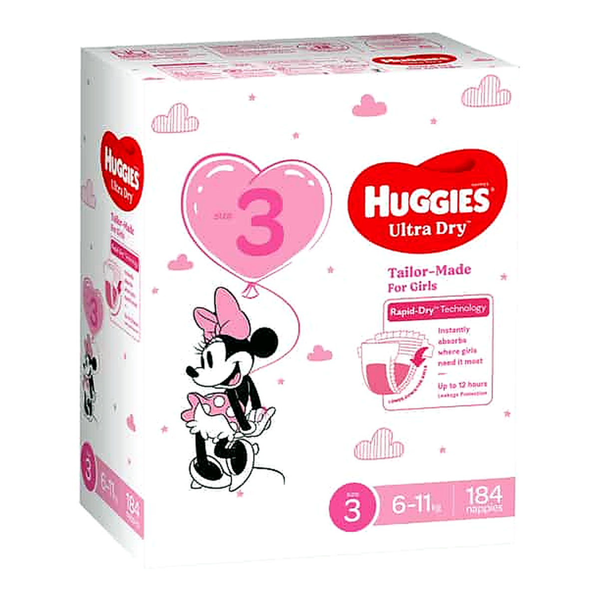 Huggies Girls' Ultra Dry Nappies Size 3 Crawler (184 pk)