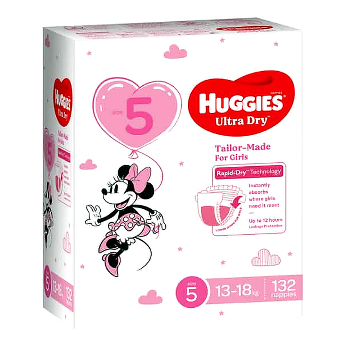 Huggies Girls' Ultra Dry Nappies Size 5 Walker (132 pk)