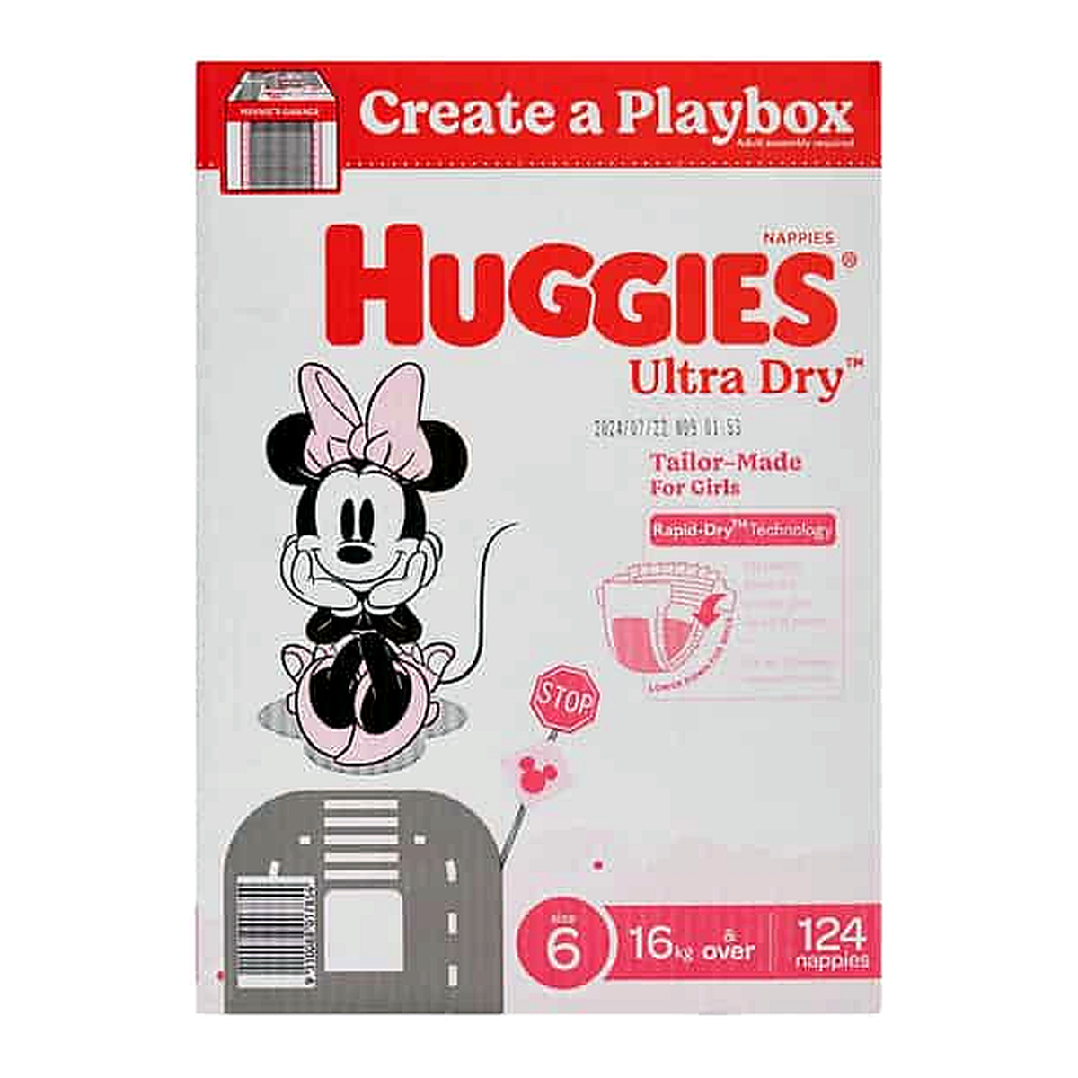 Huggies Junior Size 6 Girls Diapers (124 pk)