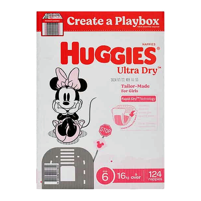 Huggies Junior Size 6 Girls Diapers (124 pk)