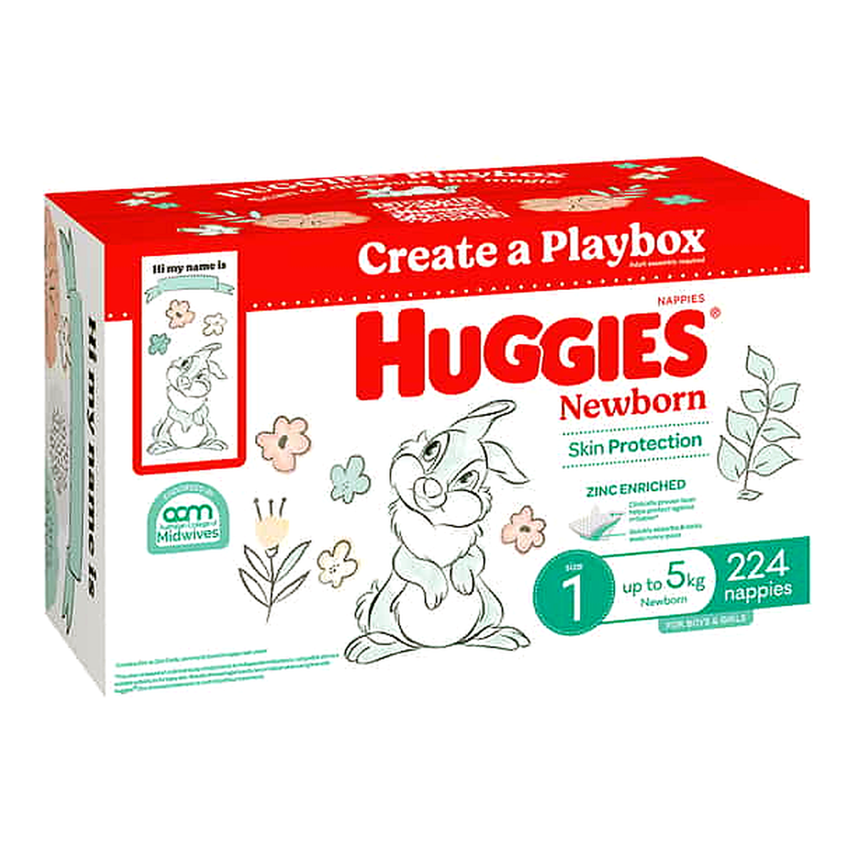 Huggies Unisex Ultimate Nappies Size 1 Newborn (224 pk)