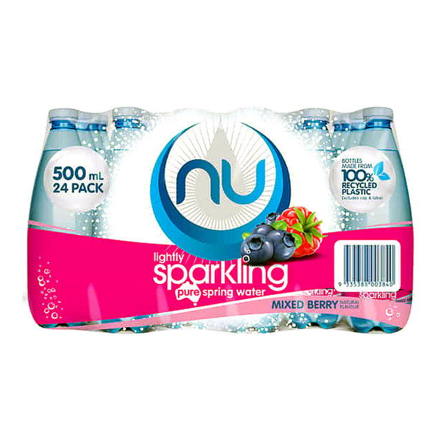 Nu-Pure Mixed Berry Lightly Sparkling Water (500 ml x 24 pk)