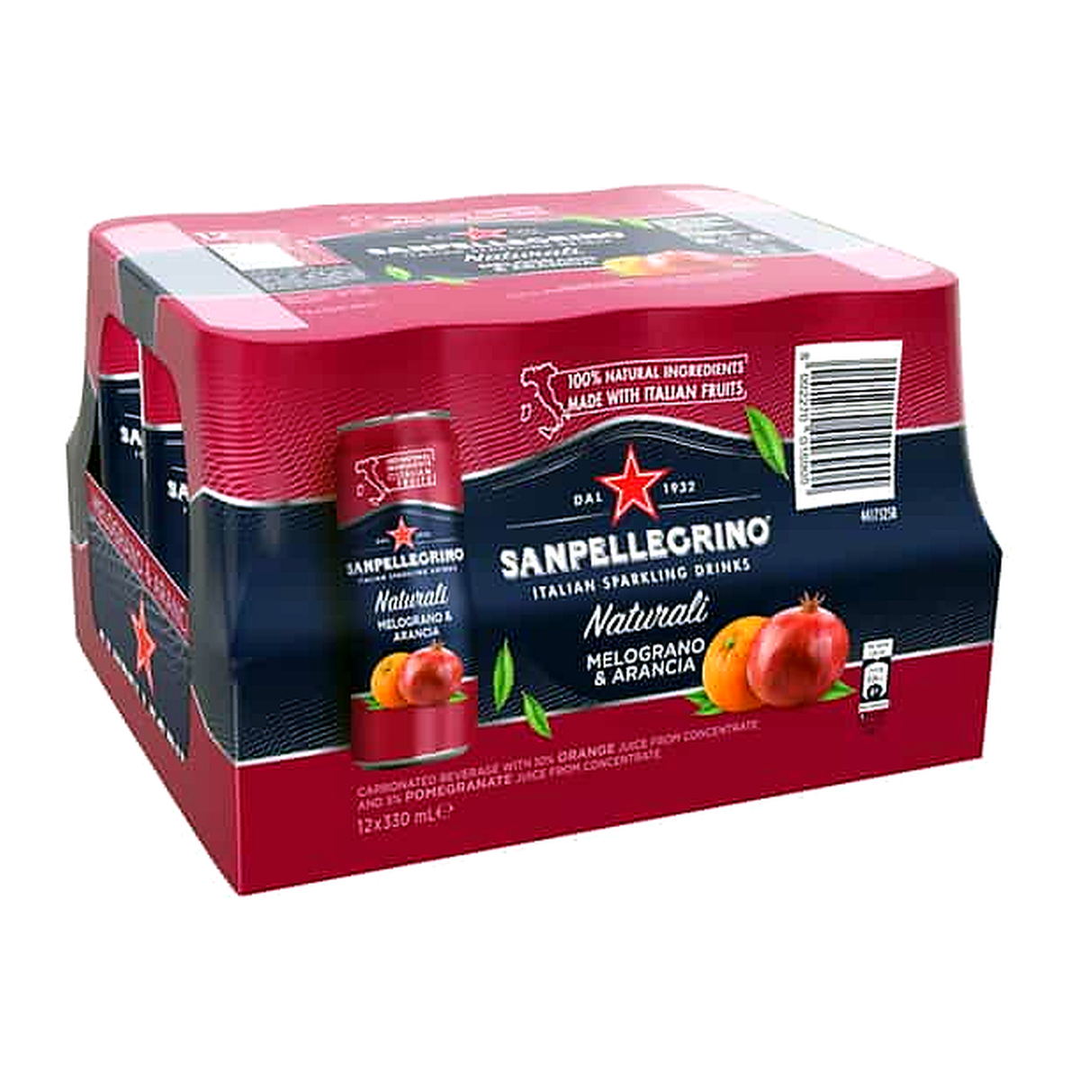 San Pellegrino Pomegranate & Orange Sparkling Water Cans (330 ml x 12 ct)