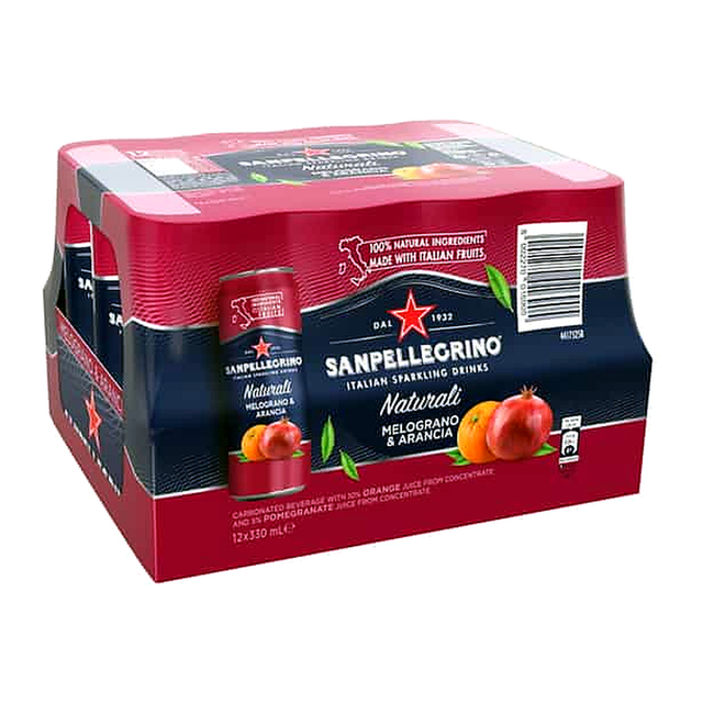 San Pellegrino Pomegranate & Orange Sparkling Water Cans (330 ml x 12 ct)