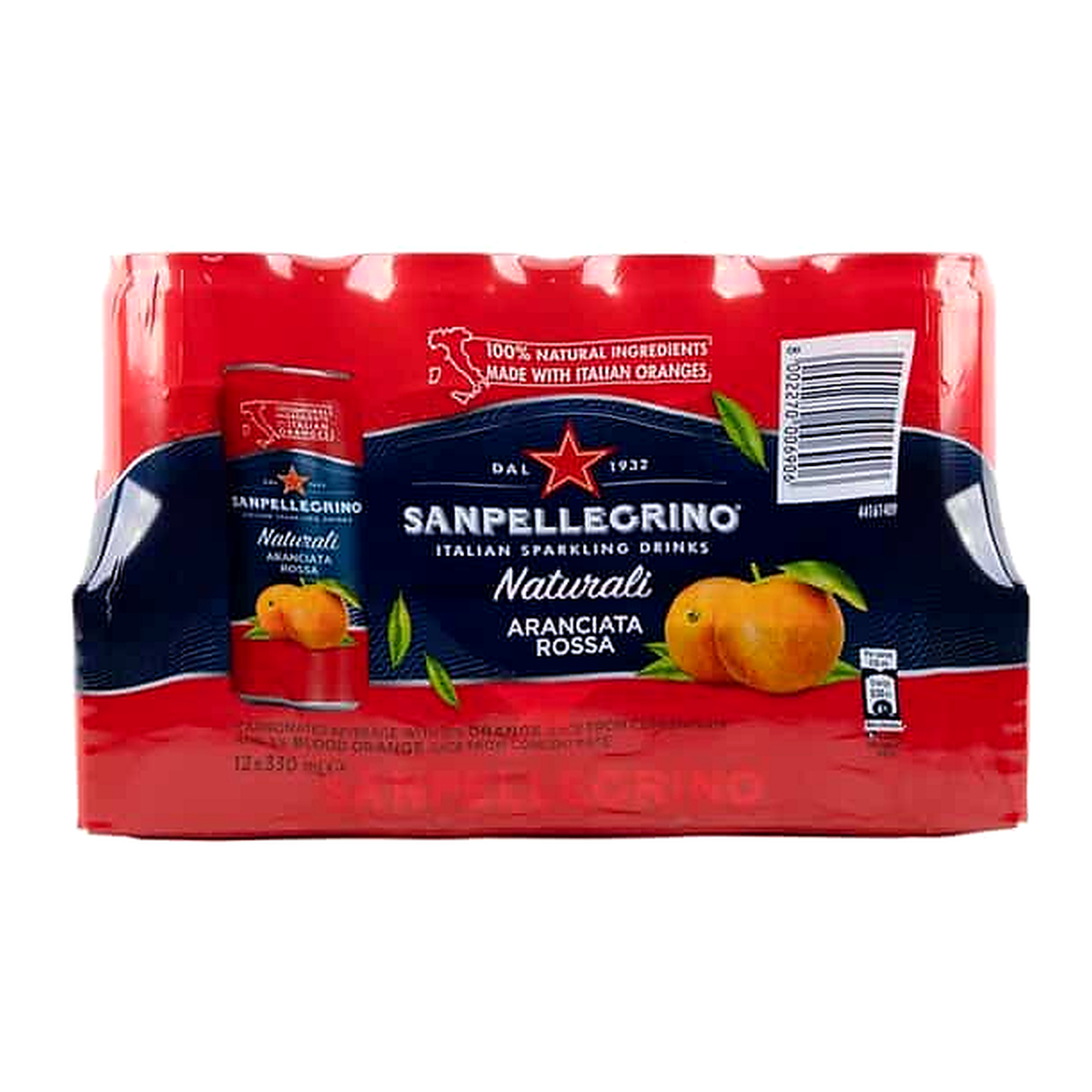 San Pellegrino Rossa Sparkling Water Cans (330 ml x 12 pk)