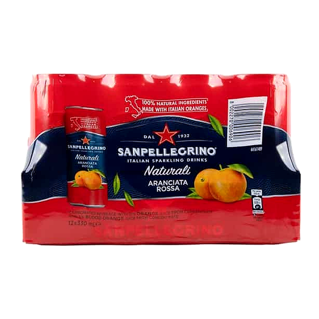 San Pellegrino Rossa Sparkling Water Cans (330 ml x 12 pk)