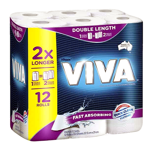 Viva Double Roll Paper Towel Sheets (120 x 12 pk)