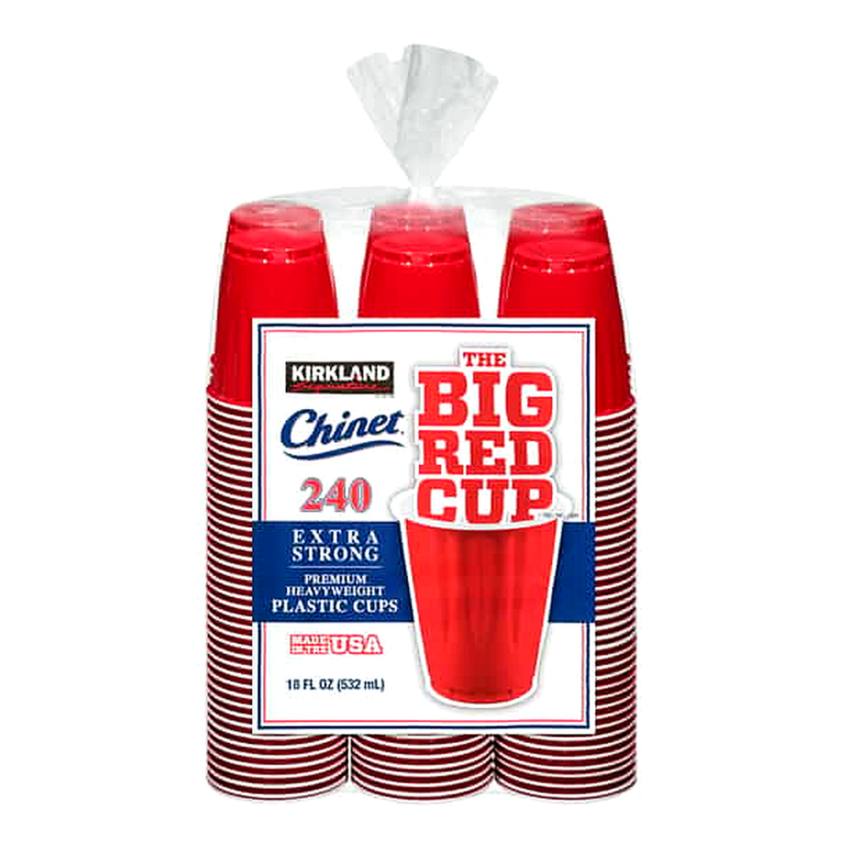 Kirkland Signature Chinet 532 ml Red Cups (240 Pack)