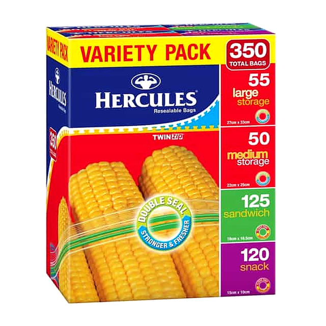 Hercules Resealable Bags Variety Pack (350 pk)