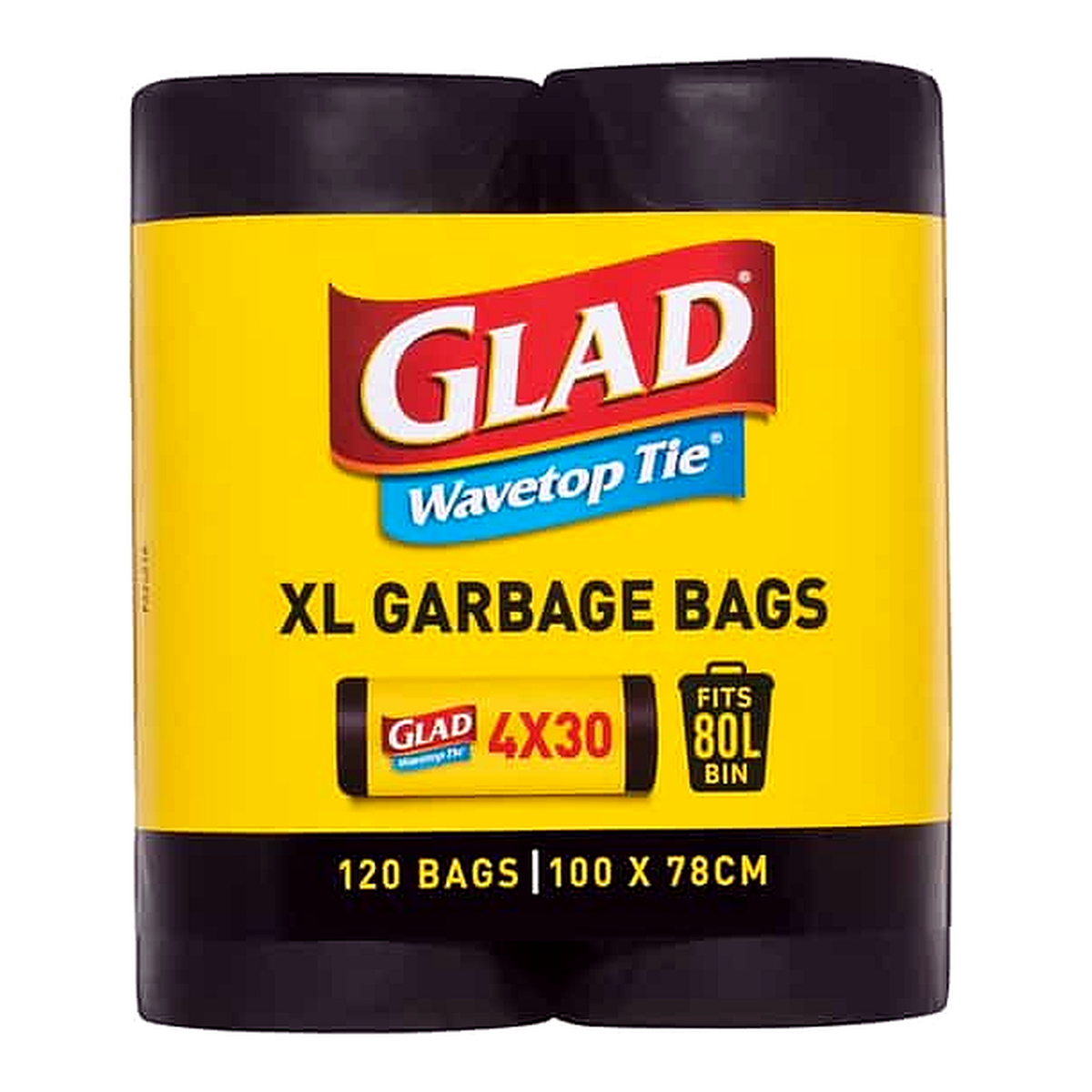 Glad Wavetop 80L XL Garbage Bags (120 pk)