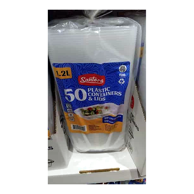 Santora Plastic Containers with Lids (50 pk)