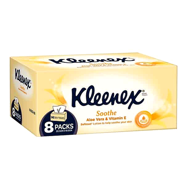 Kleenex Aloe Vera Facial Tissues Sheets (140 x 8 pk)