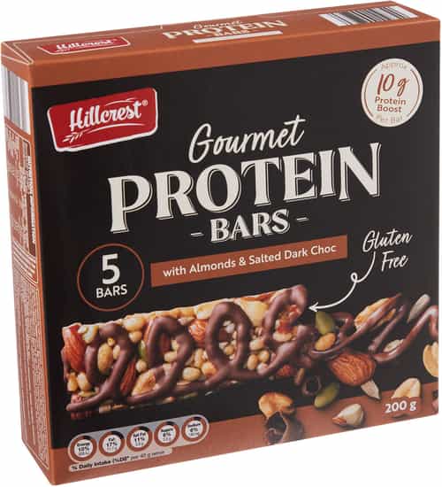 Hillcrest Gourmet Almond & Salted Dark Chocolate Protein Bars (200 g 5 pks)
