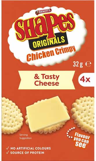Arnott's Shapes Original Chicken Crimpy & Tasty Cheese Crackers (32 gs)