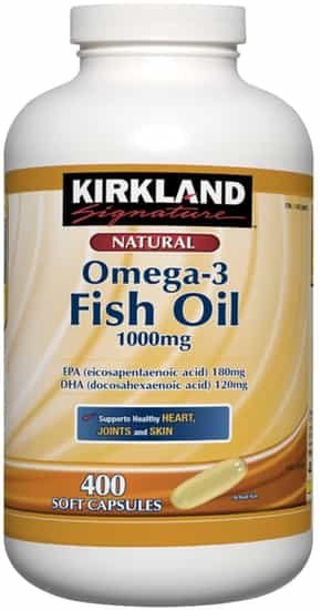 Kirkland Signature Natural Omega-3 Fish Oil 1000mg soft Capsules (400 pk)