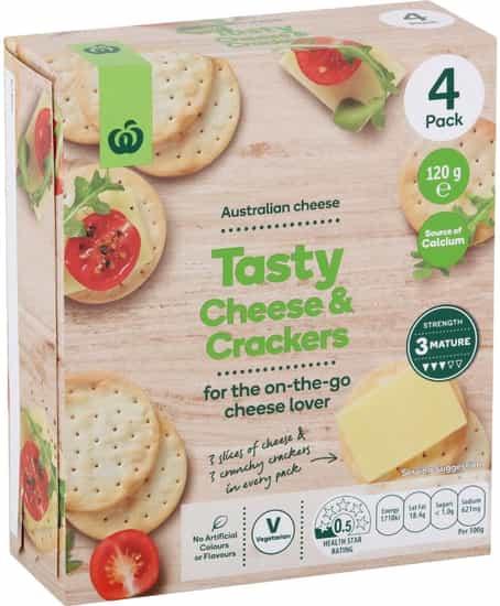 Woolworths Tasty Cheese & Crackers (120 gs)