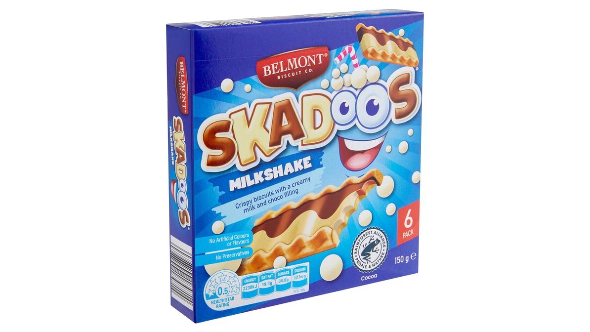 Belmont Biscuit Co. Skadoos Milkshake Biscuit Bars (150 gs)