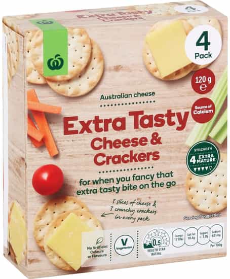 Woolworths Extra Tasty Cheese & Crackers (120 gs)