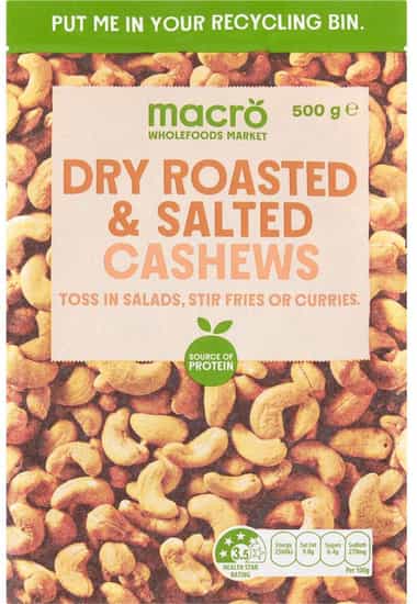 Macro Dry Roasted & Salted Cashews (500 gs)