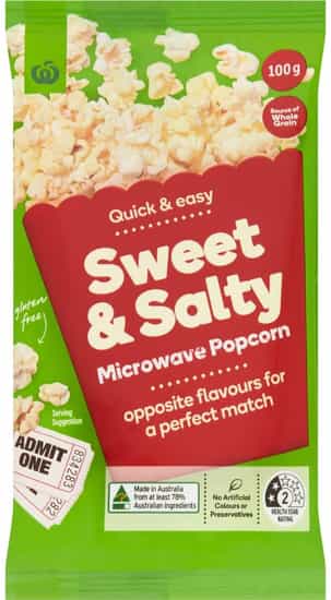 Woolworths Sweet & Salty Microwave Popcorn (100 gs)