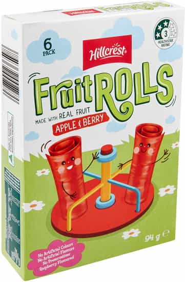 Hillcrest Apple & Berry Fruit Rolls (94 gs)