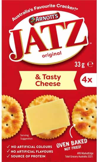 Arnott's Jatz & Tasty Cheese Crackers (33 gs)