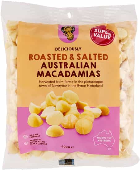 The Happy Nut Roasted & Salt Macadamias (600 gs)